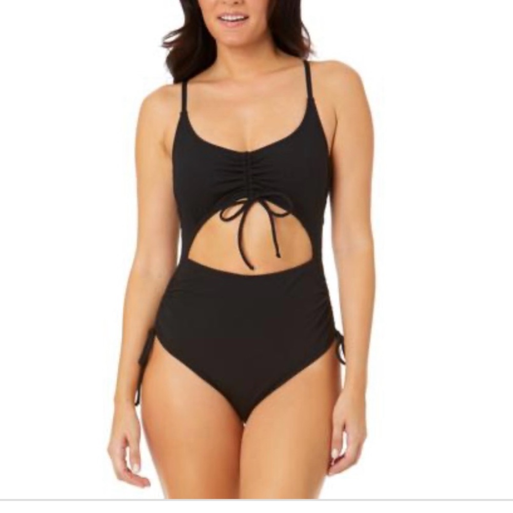 Salt + Cove Women's Ribbed Cinched-Tie One-Piece Swimsuit